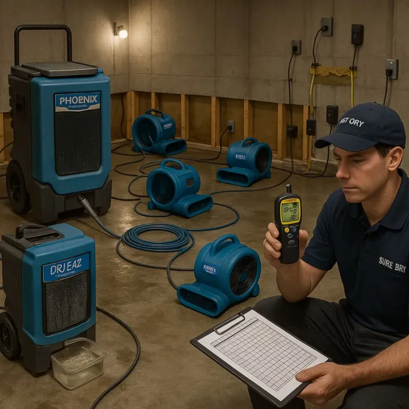 Structural Drying and Dehumidification process in Patten, ME